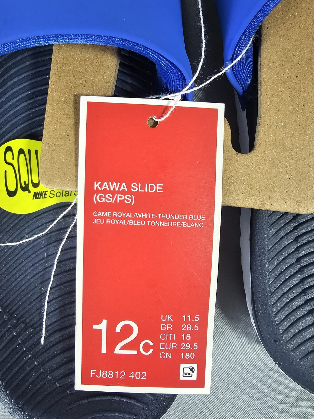 Nike Blue & Navy Slide Sandals with White Swoosh Size 12C NWT